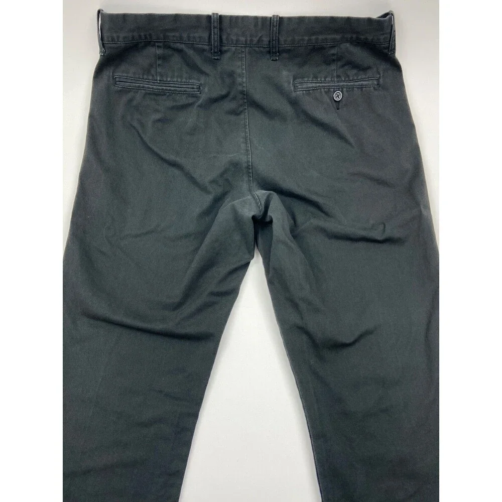 J CREW Sutton Mens 34x32 Dark Gray Soft 100% Cotton Straight Khaki/Chino Pants